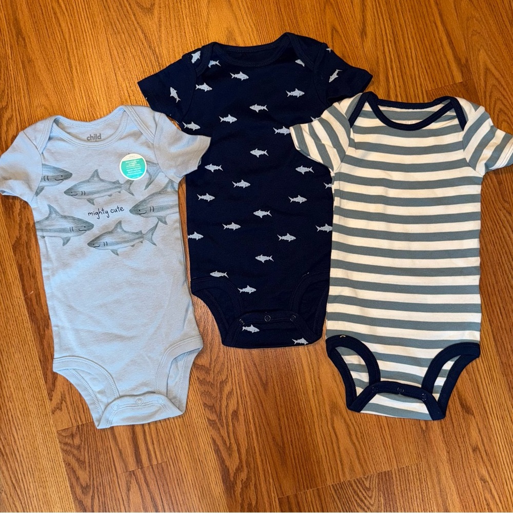 Carter's Shark and Stripes Bodysuit Trio
